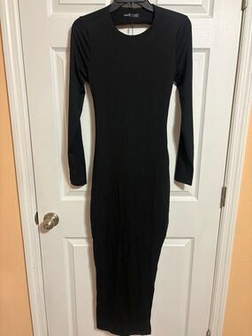 SHEIN Black Long Sleeve Maxi Bodycon Dress
